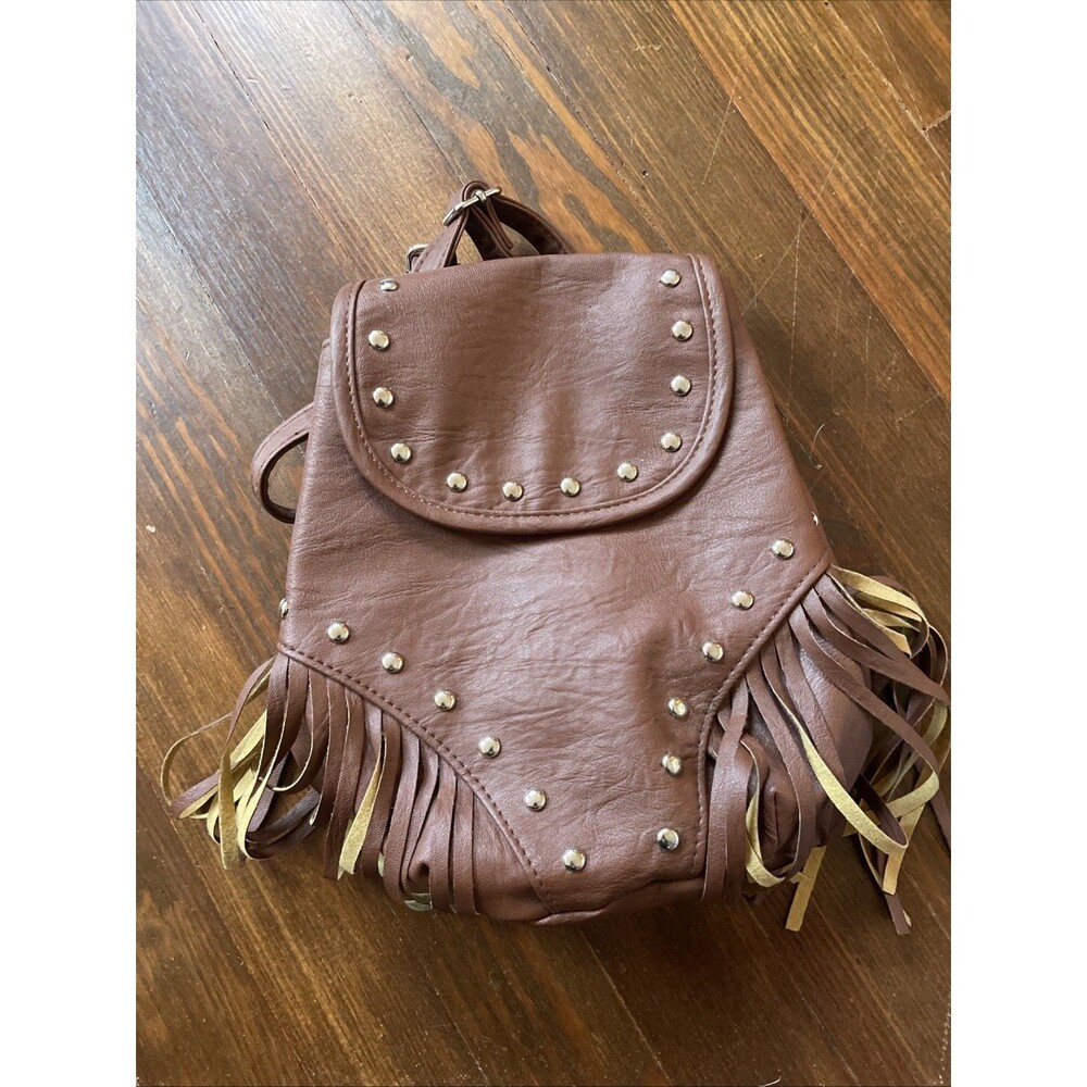 Western Aztec Purse Backpack Fringe Faux Leather Bag Boho